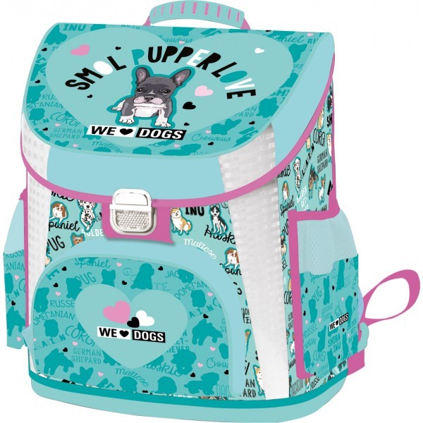 LizzyCard We Love Dogs Blue - Раница за първи клас